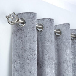 A.unique Home Twisted Metal Extendable Curtain Pole With Rings And Fittings (25/28mm) - Brushed Steel , 120Cm - 220Cm Approx - thumbnail 4