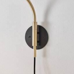 Furniturebox Uk Poppy Wall Lamp With Matte Black Shade And Brushed Brass - thumbnail 6