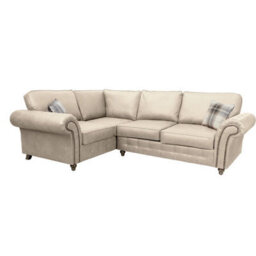 Oakland Suede Leather 1C2 Corner Sofa Marble - thumbnail 1