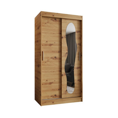 Arte Rustic Oak Artisan Ultra Sliding Door Wardrobe 1200mm X 2000mm X 620mm - Timeless Storage Solution - image 1