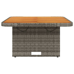 Vidaxl Garden Table Grey 80X80X71 Cm Poly Rattan And Acacia Wood - thumbnail 5