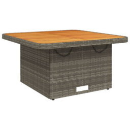 Vidaxl Garden Table Grey 80X80X71 Cm Poly Rattan And Acacia Wood - thumbnail 7
