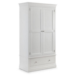 Oakham Premium Ardena 2 Door & 1 Drawer Wardrobe In White - thumbnail 1