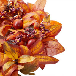 Thehotsale 50Cm Dia Round Wreath Halloween Maple Leaf Berry Wreath Artificial Wreath - thumbnail 6