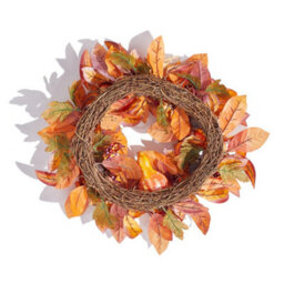Thehotsale 50Cm Dia Round Wreath Halloween Maple Leaf Berry Wreath Artificial Wreath - thumbnail 4