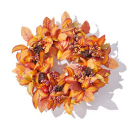 Thehotsale 50Cm Dia Round Wreath Halloween Maple Leaf Berry Wreath Artificial Wreath - thumbnail 2