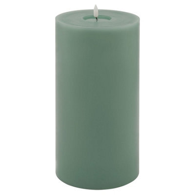 Luxe  Collection  Melt  Effect  6X12  Sage  Led  Wax  Candle - image 1