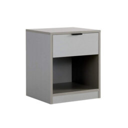 Home Source Phoenix 1 Drawer Bedside Table Nightstand Storage Unit Grey Bedroom Furniture - thumbnail 7
