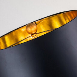 Luminosa Lighting Elstead Camilia Table Lamp With Round Shade, Antique Gold And Black - thumbnail 2