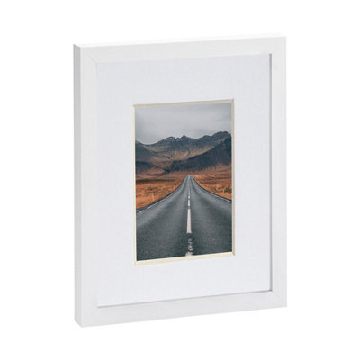 "Nicola Spring Photo Frame With 4"" X 6"" Mount - 8"" X 10"" - White/white" - image 1