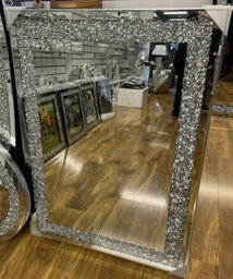 Biznest 104X74Cm Large Jewel Wall Mirror Loose Diamante New Crystal Rectangular Mirror Room Decoration Ideas - thumbnail 2