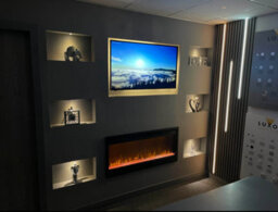 Plug & Play 8 Light Media Wall Led Lighting Kit Wifi & Remote Dimmer Controlled 3000K Warm White Satin Chrome - thumbnail 3
