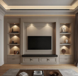 Plug & Play 8 Light Media Wall Led Lighting Kit Wifi & Remote Dimmer Controlled 3000K Warm White Satin Chrome