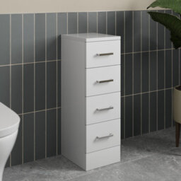 Affine 4 Drawer Freestanding Storage Unit Bathroom Furniture Gloss White 250X300mm - thumbnail 1