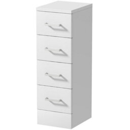 Affine 4 Drawer Freestanding Storage Unit Bathroom Furniture Gloss White 250X300mm - thumbnail 4