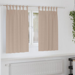 Berkfield Modern Curtains With Curtains 2 Pcs Taupe Polyester - thumbnail 2