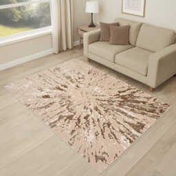 Smart Living Luxury Soft Modern Shimmer Sunset Rug For Living & Bedroom - Beige - 160 X 230 Cm - thumbnail 1