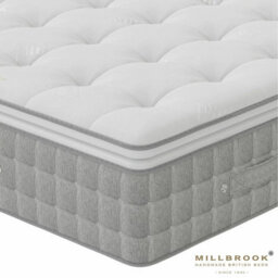 Millbrook Natural Luxury 7000 Pillowtop Mattress Medium/firm Pocket Spring Wool Cotton Handmade Uk 34Cm Deep, Single