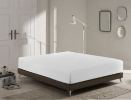Homes & Linen Super Soft Brushed Microfiber Embossed Stripe Extra Deep White Fitted Sheet 40Cm Mattress Cover