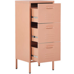 Beliani Storage Unit Wostok Metal Peach Pink - thumbnail 6
