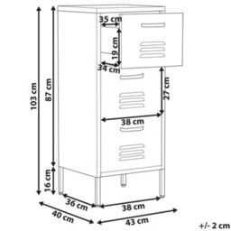 Beliani Storage Unit Wostok Metal Peach Pink - thumbnail 3