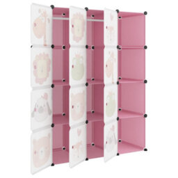 Walplus Cube Storage Cabinet For Kids With 12 Cubes Pink Pp - thumbnail 6