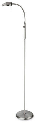 Luminosa Lighting Luminosa Milan Led 1 Light Floor Lamp Brushed Steel