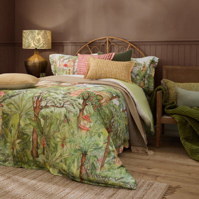 Voyage Maison Voyage Eden Ruins 100% Cotton Printed Duvet Cover Set, Green, Super King - image 1