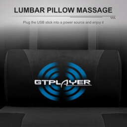 Gtplayer Fabric Gaming Chair, Massage Ergonomic Computer Chair With Footrest, Lumbar Support, Home Office Pc Racing Chairs, Black - thumbnail 8