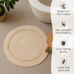 Allure Bath Fashions Round Bath Mat Non-Slip - Stone - thumbnail 4