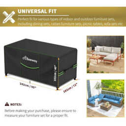 Beeway Garden Furniture Cover With Air Vent, Waterproof Patio Rattan Sofa Table Chair Set - 420 D Oxford Fabric, Windproof - 242 - thumbnail 3