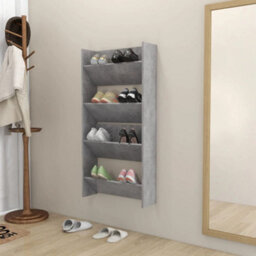 Berkfield Modern Wall Shoe Cabinets 2 Pcs Concrete Grey 60X18X60 Cm Engineered Wood - thumbnail 3