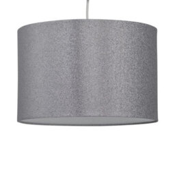 First Choice Lighting Set Of 2 Silvery Grey Glitter 25Cm Pendant Lightshades - thumbnail 2