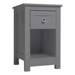 Grey Small Narrow Side End Table W/ Drawer Open Shelf Wood Nightstand Storage Cabinet - thumbnail 5
