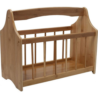 Free Standing Wooden Magazine Newspaper Storage Rack - image 1