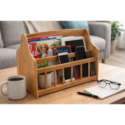 Free Standing Wooden Magazine Newspaper Storage Rack - thumbnail 4