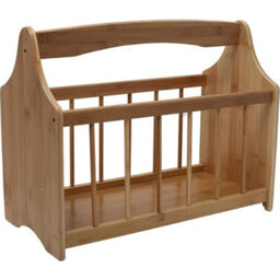 Free Standing Wooden Magazine Newspaper Storage Rack - thumbnail 1