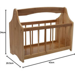 Free Standing Wooden Magazine Newspaper Storage Rack - thumbnail 2