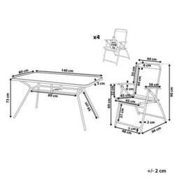 Beliani Garden Dining Set 6 Seater Livo Metal Black - thumbnail 3