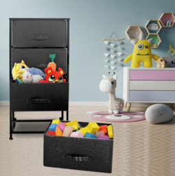 Clarisworld Drawers Storage Tower Dresser - Wood Top, Sturdy Steel Frame, Organizer Unit For Bedroom, Hallway, Entryway, Closets - thumbnail 6