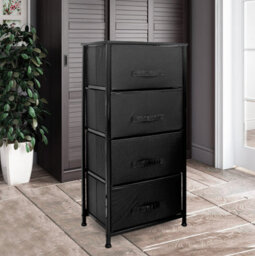 Clarisworld Drawers Storage Tower Dresser - Wood Top, Sturdy Steel Frame, Organizer Unit For Bedroom, Hallway, Entryway, Closets - thumbnail 3