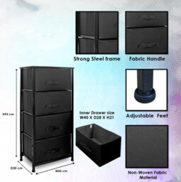 Clarisworld Drawers Storage Tower Dresser - Wood Top, Sturdy Steel Frame, Organizer Unit For Bedroom, Hallway, Entryway, Closets - thumbnail 2