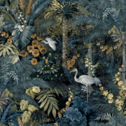 Holden Décor Holden Decor Jungle Paradise Navy Spongeable Flat Surface Wallpaper 13180