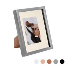 "Nicola Spring 3D Box Photo Frame - 8 X 10"" With 4 X 6"" Mount - Grey/ivory" - thumbnail 1