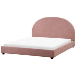 Beliani Bed Boucle Vaucluse 160 X 200 Cm (Eu King Size) Pastel Pink - thumbnail 7