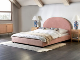 Beliani Bed Boucle Vaucluse 160 X 200 Cm (Eu King Size) Pastel Pink - thumbnail 2