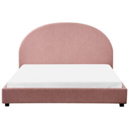 Beliani Bed Boucle Vaucluse 160 X 200 Cm (Eu King Size) Pastel Pink - thumbnail 4
