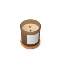 Aroma Naturals Frosted Decadence Glass Candle - Praline & Birch Scent - thumbnail 3