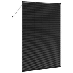 Berkfield Window Blind With Curtains Manual Black Aluminium - thumbnail 7