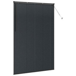 Berkfield Window Blind With Curtains Manual Black Aluminium - thumbnail 5